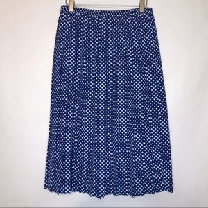 Vintage Blue Midi Floral Skirt